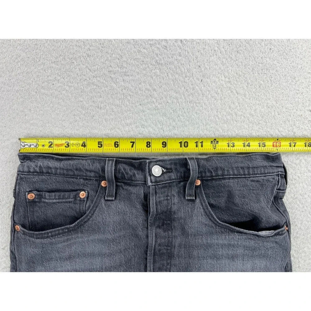 Levis 501 S Skinny Jeans Mens 30x28 Gray Slim Stretch Denim Charcoal Wash